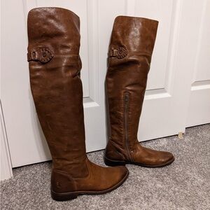 Frye Chestnut Leather Tall Boots